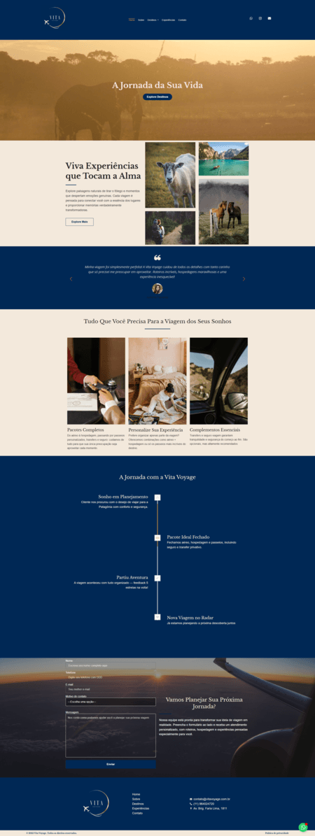 Exemplo de projetos Criação de Sites